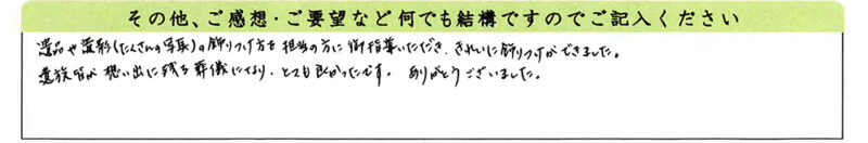 金子総本店でご葬儀をされた方のご感想９